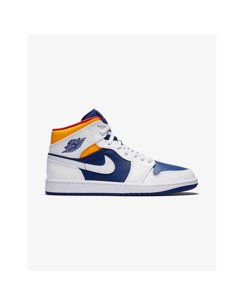 NIKE AIR JORDAN1 MID ROYAL BLUE LASER ORANGE GS